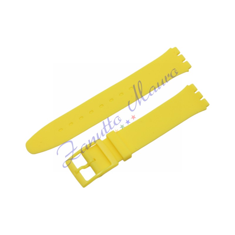 Cinturino in silicone per Swatch ansa mm 16 colore giallo