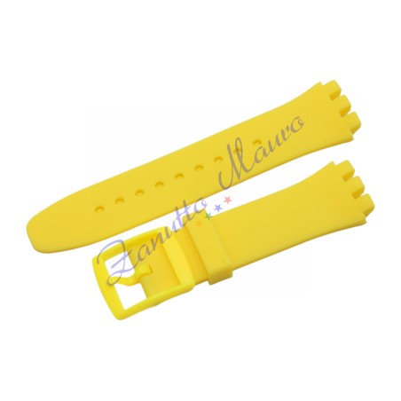 Cinturino in silicone per Swatch ansa mm 20 colore giallo