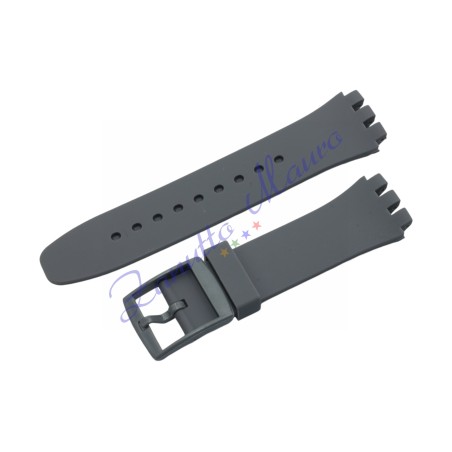 Cinturino in silicone per Swatch ansa mm 20 colore grigio
