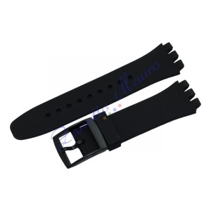 Cinturino in silicone per Swatch ansa mm 20 colore nero