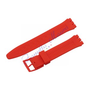 Cinturino in silicone per Swatch ansa mm 17 colore rosso