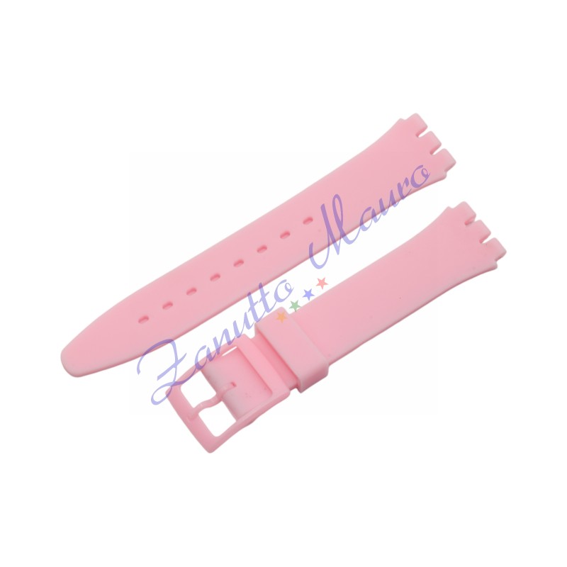 Cinturino in silicone per Swatch ansa mm 17 colore rosa