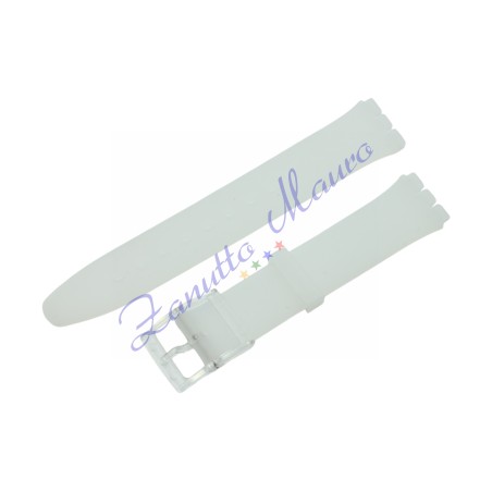 Cinturino in silicone per Swatch ansa mm 16 colore trasparente opaco