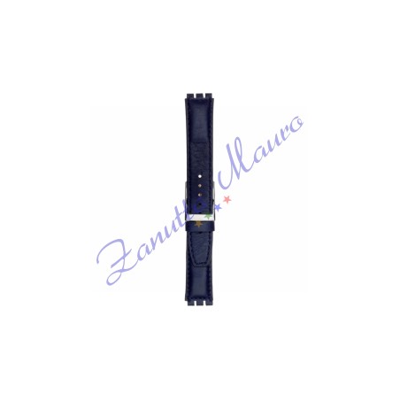 Cinturino 245I in pelle imbottito per Swatch 17x19 colore blu scuro