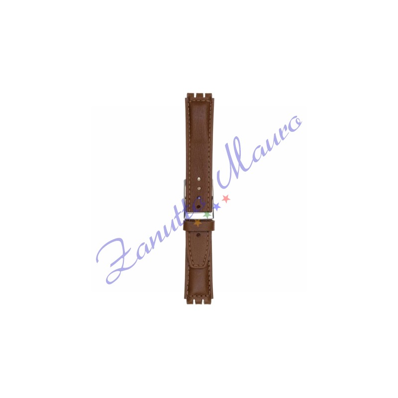 Cinturino 245I in pelle imbottito per Swatch 17x19 colore marrone gold
