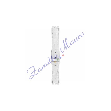 Cinturino 245M in pelle stampata per Swatch 17x19 colore bianco