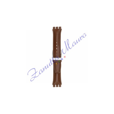 Cinturino 247PL in pelle stampata per Swatch 19x22 colore marrone gold