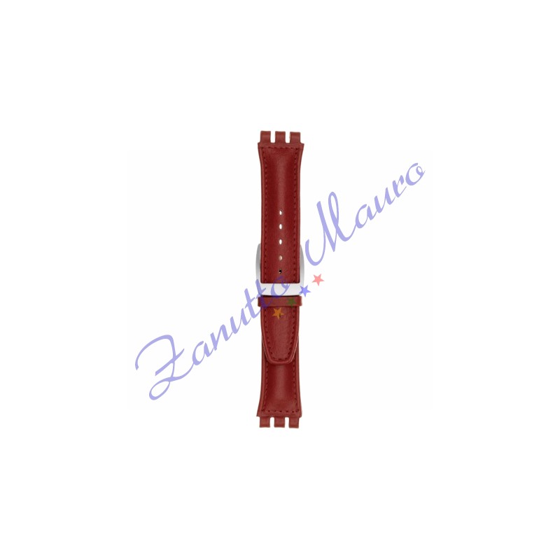 Cinturino 247PL in pelle stampata per Swatch 19x22 colore rosso
