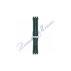 Cinturino 247PL in pelle stampata per Swatch 19x22 colore verde scuro