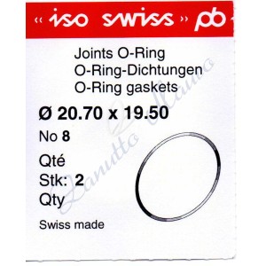 OR Standard ISO008 busta 2 pz Diam.int. 19.50 sezione 0.60