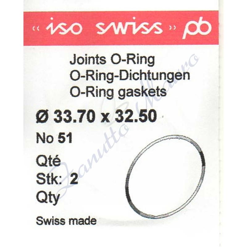 OR Standard ISO051 busta 2 pz Diam.int. 32.50 sezione 0.60