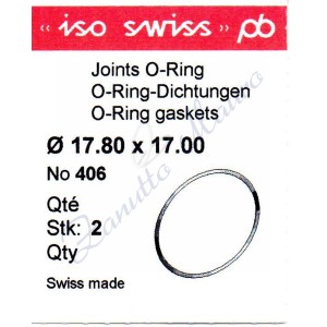 O-Ring Quartz ISO406 busta 2 pz Diam.int. 17.00 sezione 0,40