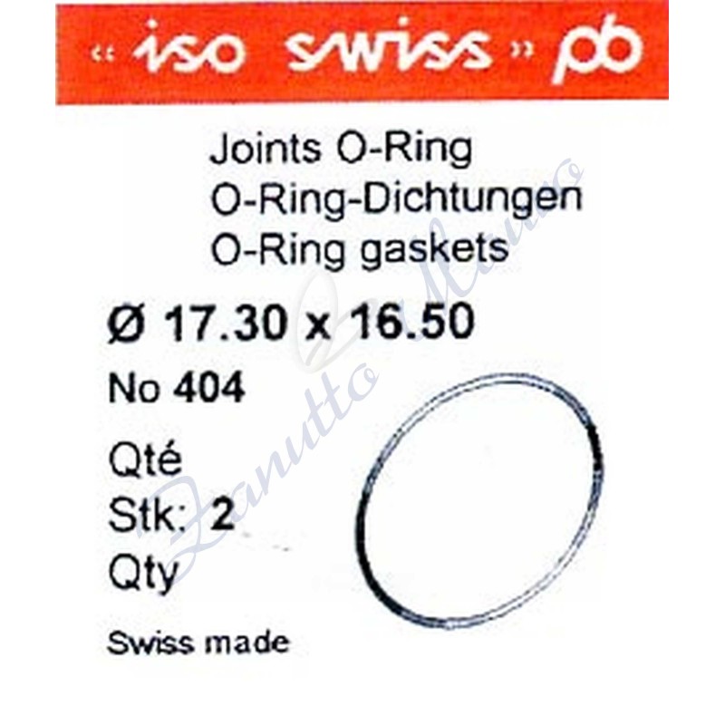 O-Ring Quartz ISO409 busta 2 pz Diam.int. 17.70 sezione 0,40