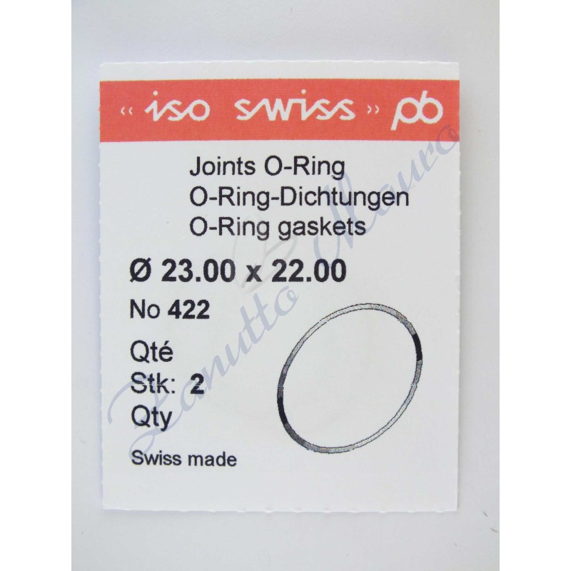 O-Ring Quartz ISO422 busta 2 pz Diam.int. 22.00 sezione 0,50