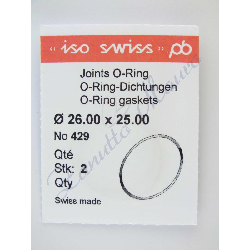 O-Ring Quartz ISO429 busta 2 pz Diam.int. 25.00 sezione 0,50