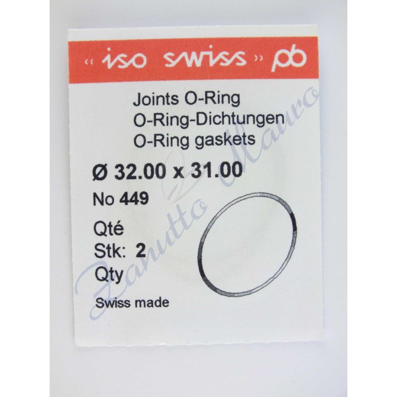 O-Ring Quartz ISO449 busta 2 pz Diam.int. 31.00 sezione 0,50