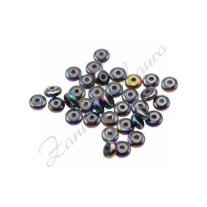 Ciambella in ematite rainbow diametro mm 4/4,5 spessore mm 2