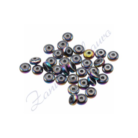 Ciambella in ematite rainbow diametro mm 4/4,5 spessore mm 2