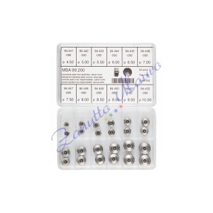 Assortimento 99.200 24 corone impermeabili assortite in acciaio tubo 2.5 - MSA 99.200