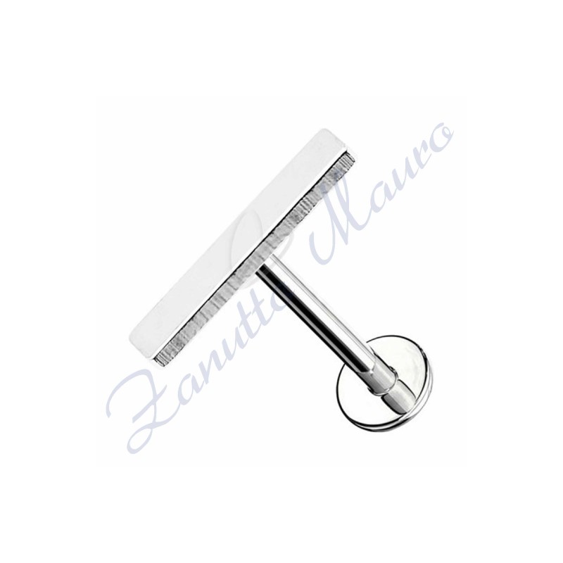 Piercing labret linea retta mm 10x2 in acciao 316L