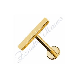Piercing labret linea retta mm 10x2 in acciao 316L dorato