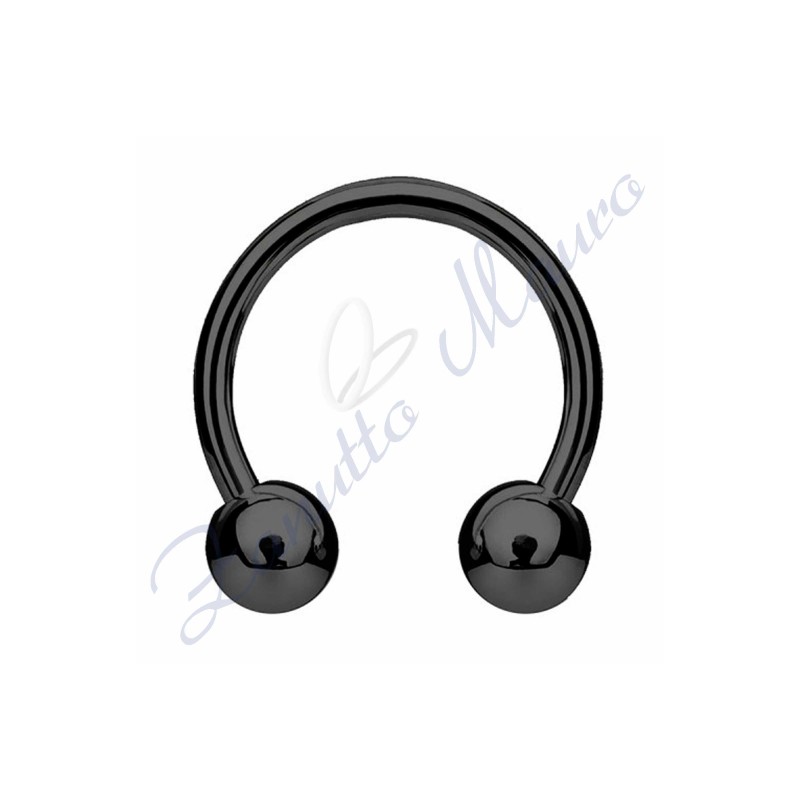 Anello con palline misure mm 1,2x3x16 in acciaio 361L brunito