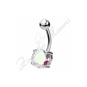 Piercing ombelico cristallo boreale 1.6/8/5 mm 10 in acciaio 316L