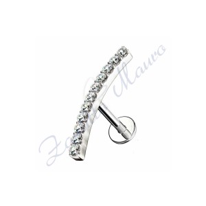 Piercing labret vrgola mm 13,5 in acciao 316L