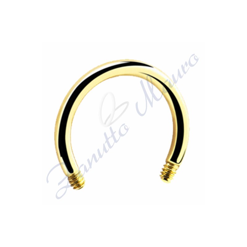 Barra per anello barbell mm 1,2x10 in acciaio 316L dorato