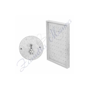 Espositore per piercing 72 posti legno e velluto grigio cm 24,5 x 35,5