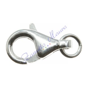 Chiusura a goccia stampata in argento 925 rodiato mm 6x11 busta da 1 pz