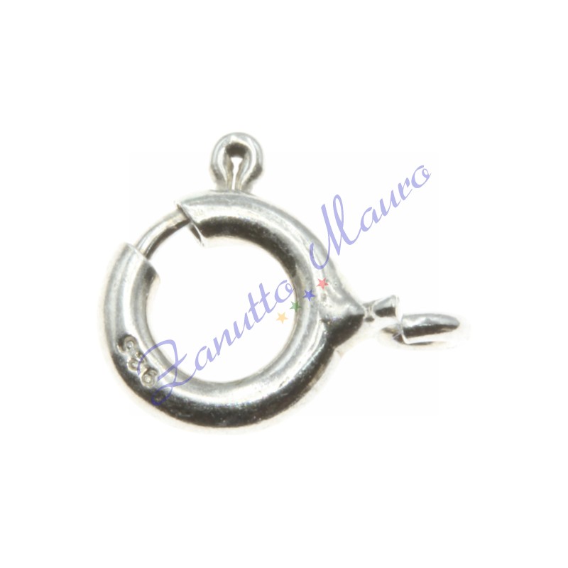 Anellino a molla in argento 925 rodiato diametro mm 5,00 busta 2 pezzi