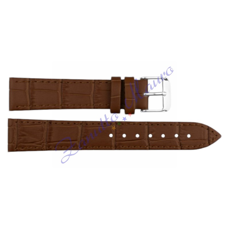 Cinturino stampa cocco piatto 1304 colore marrone gold ansa mm 14