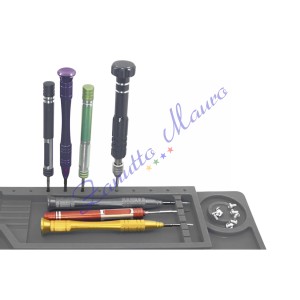 Tappetino di lavoro porta attrezzi in silicone grigio cm 45x30