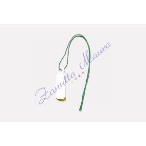 Cartellini ottagonali mm 5,5x18 con filo verde - 500 pezzi