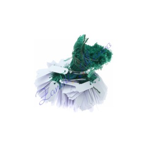 Cartellini ottagonali con punta mm 8x24 con filo verde - 500 pezzi