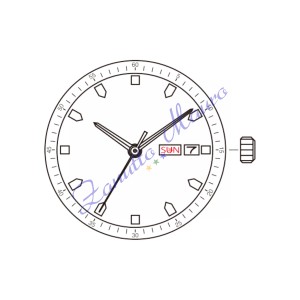 Movimento Miyota 2105 3 sfere day/date al 3 quarzo