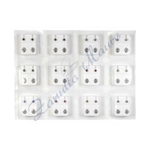 Pre orecchini MCW mini con pietre colorate acciaio bianco mm 3,00