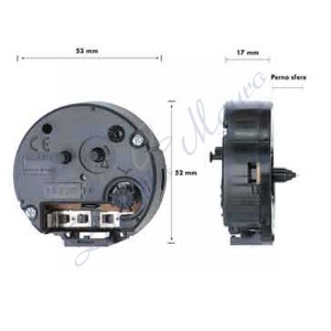 Movimento rotondo con suoneria perno corto diametro mm 53