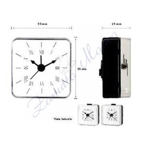 Movimento con suoneria 55x55 c/vetro,quadrante e lancette numeri romani