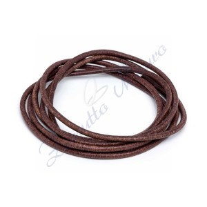 Cordoncino marrone in cuoio diam mm 2