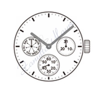 Movimento Hattory VD75 2 sfere con datario al 3