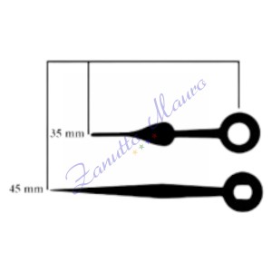 Lancette delle ore e dei minuti 054 colore nero per Seiko e TMP