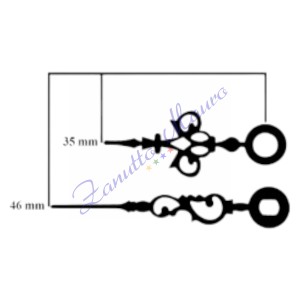 Lancette delle ore e dei minuti 038 colore nero per Seiko e TMP