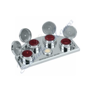 Porta olio Bergeon 30180 in ottone cromato con 4 tazze rubino