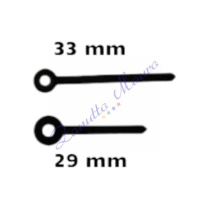 Coppia lancette in alluminio 8909 nere per movimenti sveglia TMP