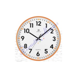 Orologio da parete Justminute 00720 colore arancione diametro cm 30