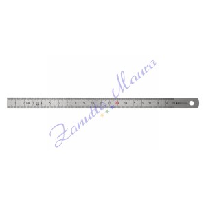 Righello in metallo, acciaio inox, 2 scale in rilievo 200 mm