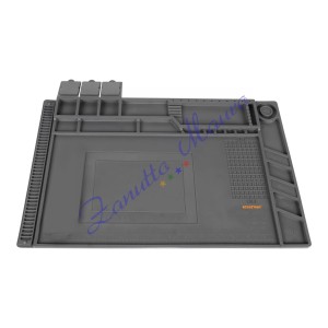 Tappetino di lavoro porta attrezzi in silicone grigio cm 45x30