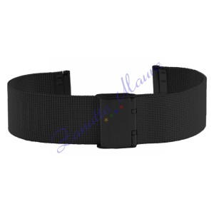 Bracciale Mesh grana fine con scorrevole in acciaio brunito ansa 18